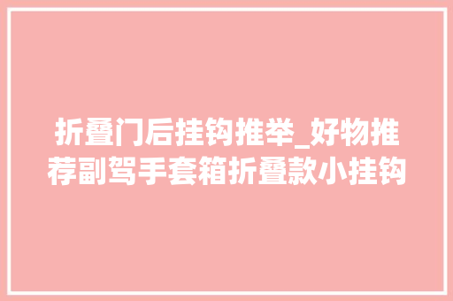 折叠门后挂钩推举_好物推荐副驾手套箱折叠款小挂钩嘎嘎有用好物推荐🔥