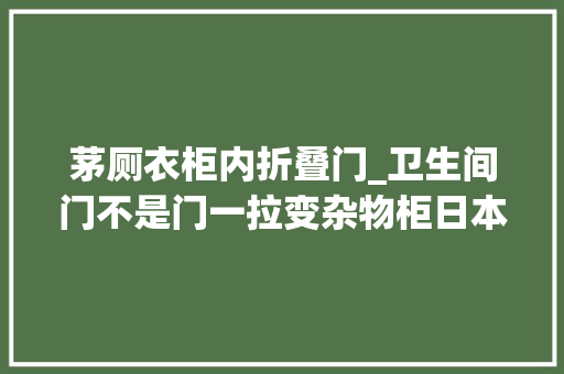 茅厕衣柜内折叠门_卫生间门不是门一拉变杂物柜日本收钠令人赞叹学回家