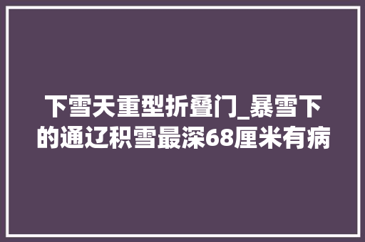 下雪天重型折叠门_暴雪下的通辽积雪最深68厘米有病院大年夜厅被积雪压塌