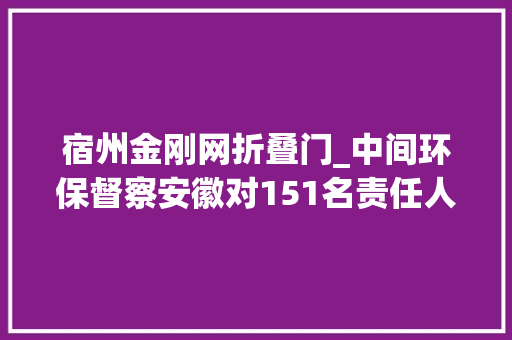 宿州金刚网折叠门_中间环保督察安徽对151名责任人员严肃问责