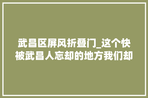 武昌区屏风折叠门_这个快被武昌人忘却的地方我们却找到了武汉快消失的熟手在行艺