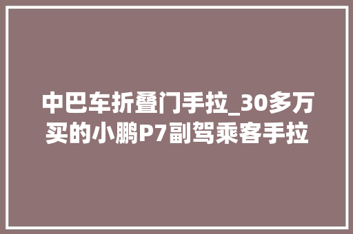 中巴车折叠门手拉_30多万买的小鹏P7副驾乘客手拉着门