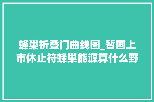 蜂巢折叠门曲线图_暂画上市休止符蜂巢能源算什么野心家