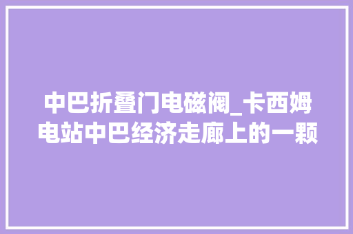 中巴折叠门电磁阀_卡西姆电站中巴经济走廊上的一颗明珠 玻璃门