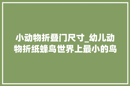 小动物折叠门尺寸_幼儿动物折纸蜂鸟世界上最小的鸟类