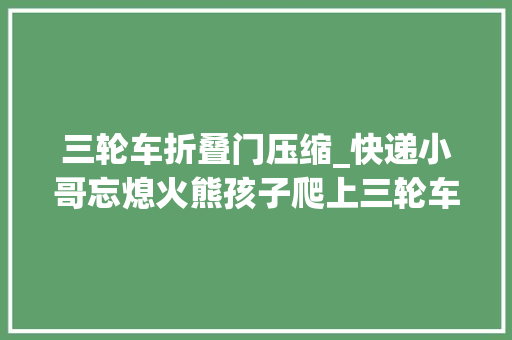 三轮车折叠门压缩_快递小哥忘熄火熊孩子爬上三轮车撞坏紧缩门
