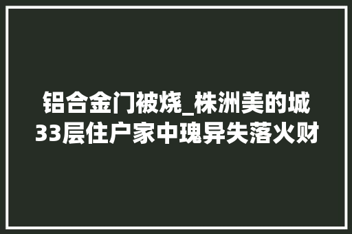 铝合金门被烧_株洲美的城33层住户家中瑰异失落火财物付之一炬附现场图