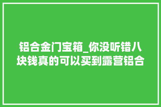 铝合金门宝箱_你没听错八块钱真的可以买到露营铝合金箱 推拉门