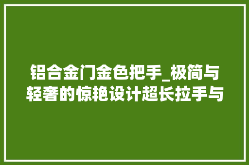 铝合金门金色把手_极简与轻奢的惊艳设计超长拉手与高门搭配竟如斯完美