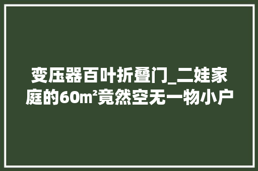 变压器百叶折叠门_二娃家庭的60㎡竟然空无一物小户型收纳跟他学