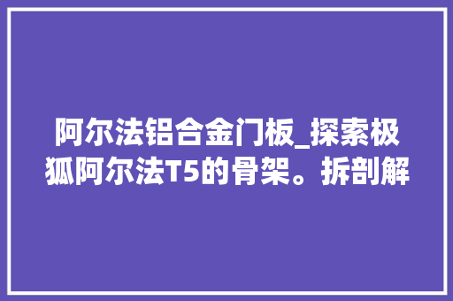 阿尔法铝合金门板_探索极狐阿尔法T5的骨架。拆剖解析其强度与耐用性 铝合金门