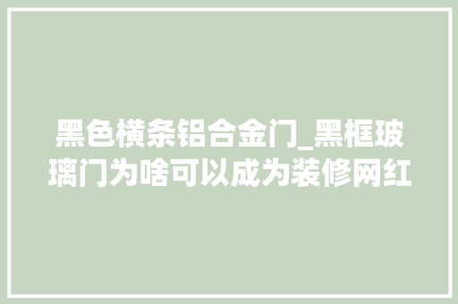 黑色横条铝合金门_黑框玻璃门为啥可以成为装修网红