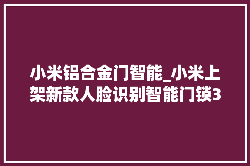 小米铝合金门智能_小米上架新款人脸识别智能门锁3D结构光到手价1999元