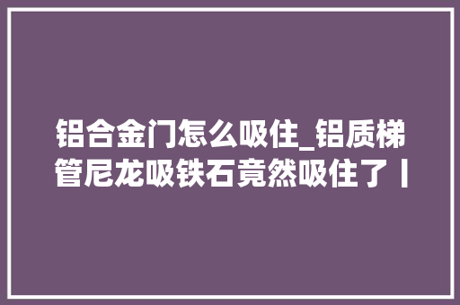 铝合金门怎么吸住_铝质梯管尼龙吸铁石竟然吸住了丨镁多力有话说