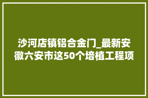 沙河店镇铝合金门_最新安徽六安市这50个培植工程项目发改委已审批经由进程将要开工