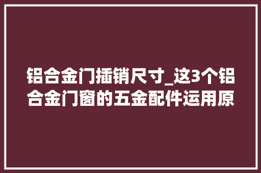 铝合金门插销尺寸_这3个铝合金门窗的五金配件运用原则让你家窗户性价比翻倍 推拉门