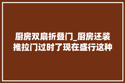 厨房双扇折叠门_厨房还装推拉门过时了现在盛行这种门关的紧又好看