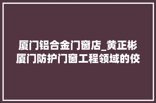 厦门铝合金门窗店_黄正彬厦门防护门窗工程领域的佼佼者 推拉门