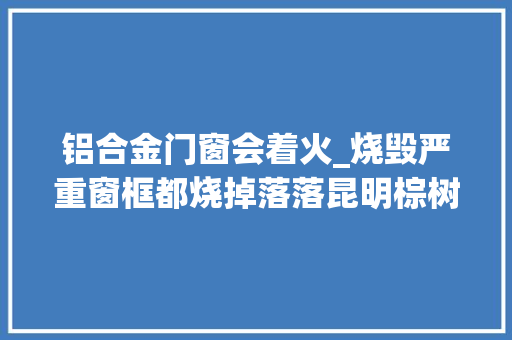 铝合金门窗会着火_烧毁严重窗框都烧掉落落昆明棕树营小区一家住户厨房着火 塑钢门