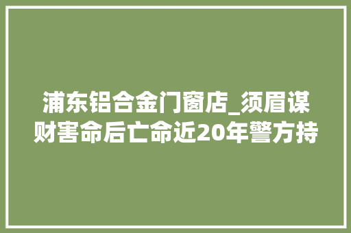 浦东铝合金门窗店_须眉谋财害命后亡命近20年警方持续追逃终追捕成功 铝合金门