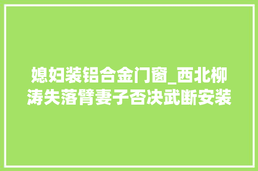 媳妇装铝合金门窗_西北柳涛失落臂妻子否决武断安装断桥铝装好后她不敢再吭声了