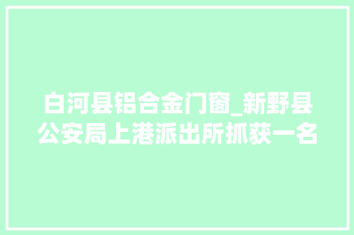 白河县铝合金门窗_新野县公安局上港派出所抓获一名偷盗建材犯罪嫌疑人带破多起案件
