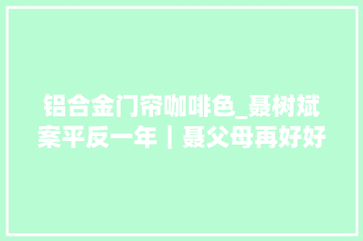 铝合金门帘咖啡色_聂树斌案平反一年｜聂父母再好好活几年新房仍有儿子房间 防火门