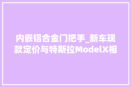 内嵌铝合金门把手_新车现款定价与特斯拉ModelX相似新款宝马iX路试实车曝光