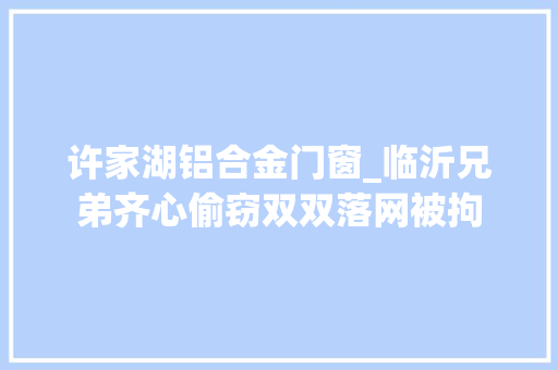 许家湖铝合金门窗_临沂兄弟齐心偷窃双双落网被拘