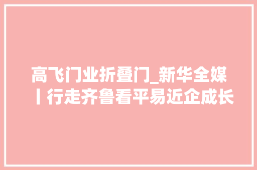 高飞门业折叠门_新华全媒丨行走齐鲁看平易近企成长活力