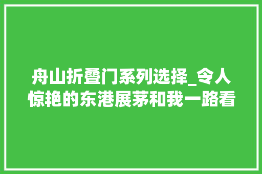 舟山折叠门系列选择_令人惊艳的东港展茅和我一路看看它若何展什么茅 玻璃门