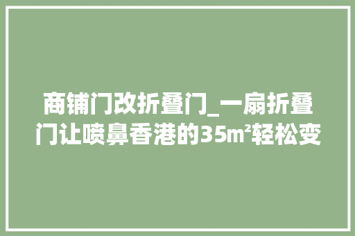 商铺门改折叠门_一扇折叠门让喷鼻香港的35㎡轻松变身小两居