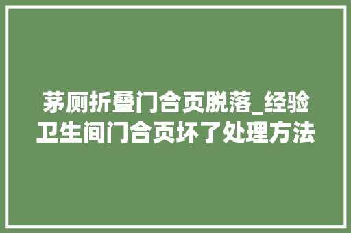 茅厕折叠门合页脱落_经验卫生间门合页坏了处理方法和保养