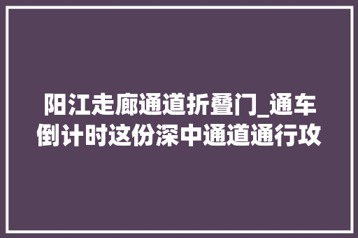 阳江走廊通道折叠门_通车倒计时这份深中通道通行攻略请收好