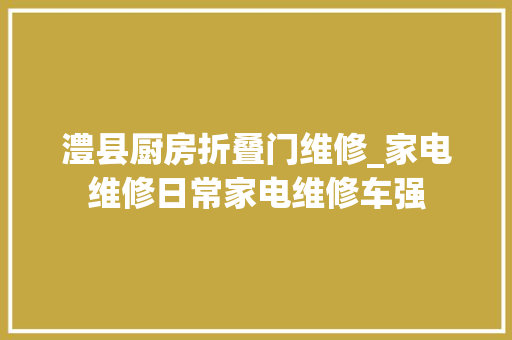 澧县厨房折叠门维修_家电维修日常家电维修车强