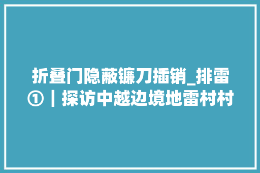 折叠门隐蔽镰刀插销_排雷①｜探访中越边境地雷村村平易近雷区刨食有人被炸三次