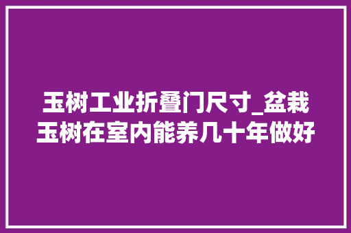 玉树工业折叠门尺寸_盆栽玉树在室内能养几十年做好这几点就足够了