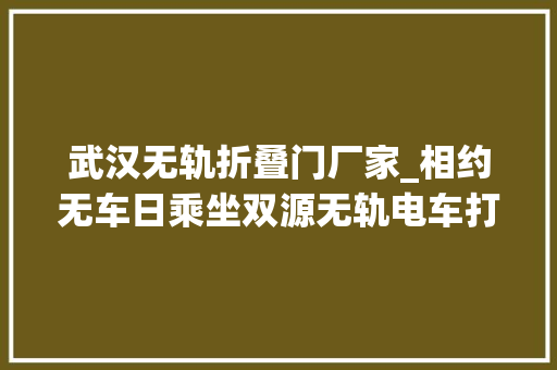 武汉无轨折叠门厂家_相约无车日乘坐双源无轨电车打卡武汉