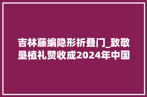 吉林藤编隐形折叠门_致敬垦植礼赞收成2024年中国农民丰收节全国主场活动速写