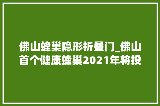 佛山蜂巢隐形折叠门_佛山首个健康蜂巢2021年将投入运用禅医国际妇儿中央医疗大年夜楼今日正式封顶