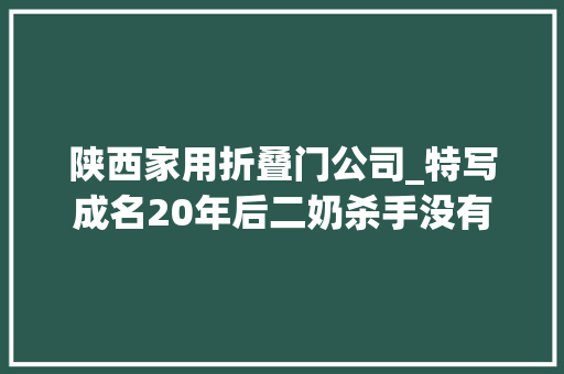 陕西家用折叠门公司_特写成名20年后二奶杀手没有退休