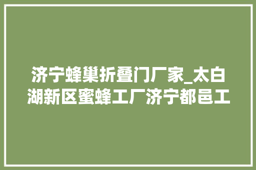 济宁蜂巢折叠门厂家_太白湖新区蜜蜂工厂济宁都邑工业中央项目运营