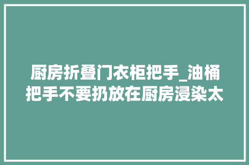 厨房折叠门衣柜把手_油桶把手不要扔放在厨房浸染太妙了全家人抢着用