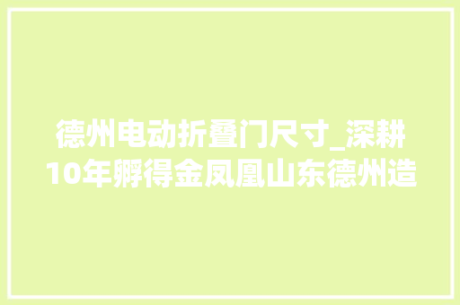 德州电动折叠门尺寸_深耕10年孵得金凤凰山东德州造就集成电路家当不雅观察