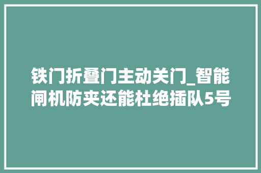 铁门折叠门主动关门_智能闸机防夹还能杜绝插队5号线东单站试点聪慧车站