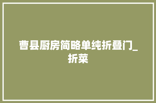 曹县厨房简略单纯折叠门_折菜