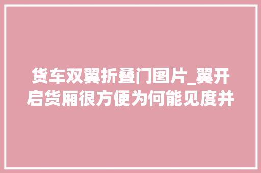 货车双翼折叠门图片_翼开启货厢很方便为何能见度并不高