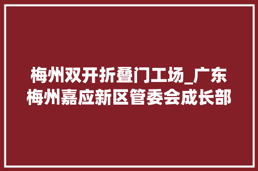 梅州双开折叠门工场_广东梅州嘉应新区管委会成长部原主任熊伟昌被双开充当涉黑涉恶团伙保护伞