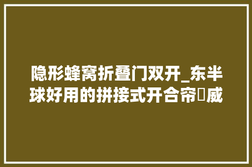 隐形蜂窝折叠门双开_东半球好用的拼接式开合帘​威仕达双子星将亮相GEBT2024