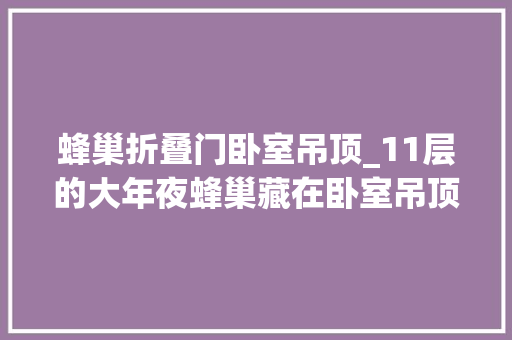 蜂巢折叠门卧室吊顶_11层的大年夜蜂巢藏在卧室吊顶内